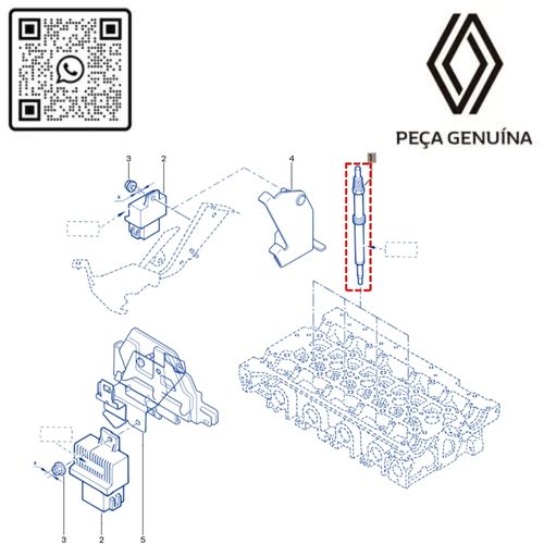 RN 445627-OK4 8200445627 VELA DE PRE-AQUECIMENTO MASTER 2.5 G9U ORIG -x4- 4